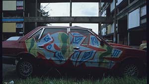 Graffiti'd car