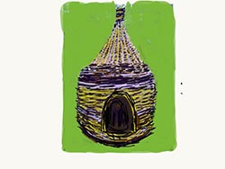 Bee skep drawing