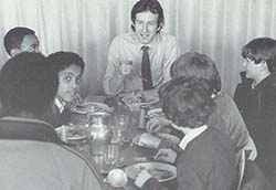 Pupils eating lunch at Birley High School