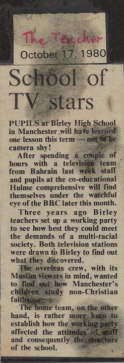 Old newspaper cutting about Birley High School